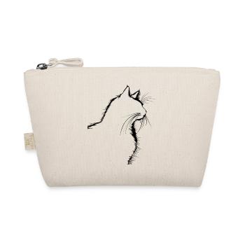 Cat, Cat Motif - Organic Pouch - nature - Front