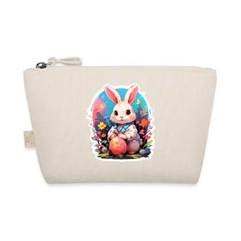 Osterhase mit Ei und Blumen - Bio-Täschchen - Natur - Vorne