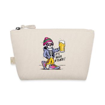 It's beer o'clock Funny Skeleton - Organic Pouch - nature - Front