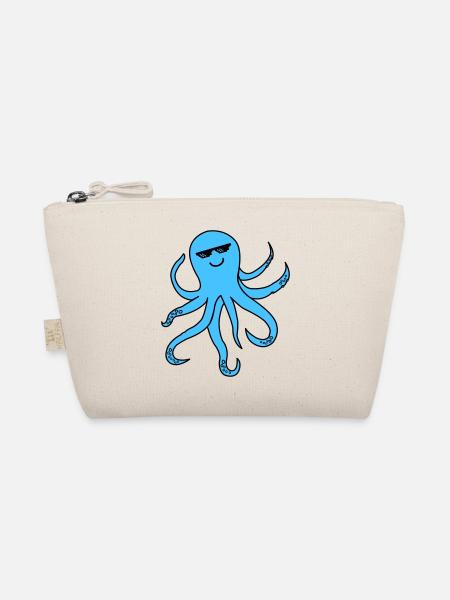 krake oktopus cool smile - Bio-Täschchen - Natur