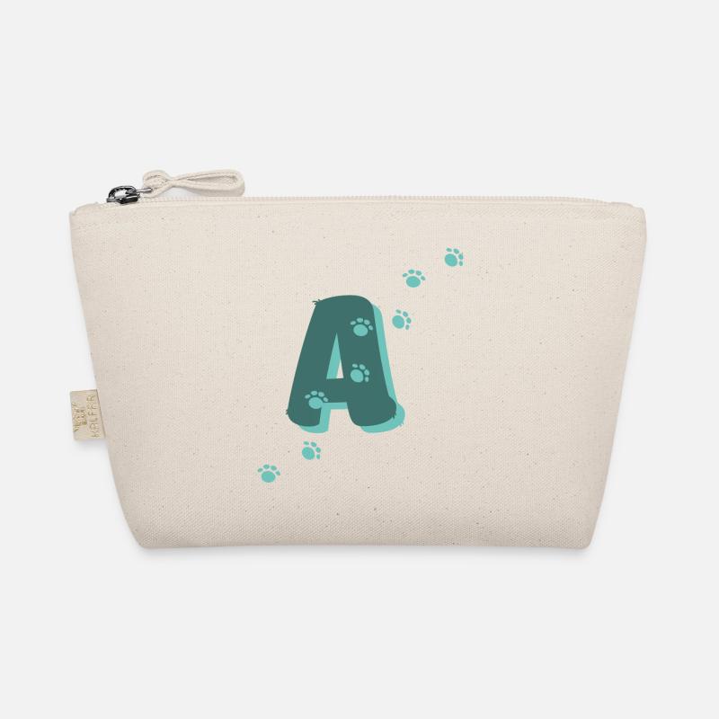 Pfoten Buchstabe A - Bio-Täschchen - Natur