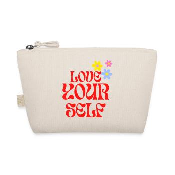 Love you self Retro Design Rot Blumen - Bio-Täschchen - Natur - Vorne