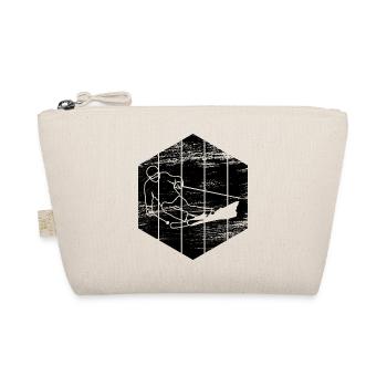 Funny Skier Sketch - Organic Pouch - nature - Front