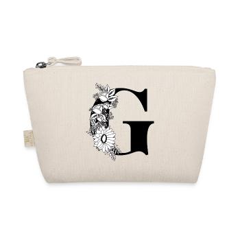 Floral letter g black and white - Organic Pouch - nature - Front