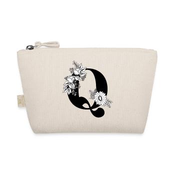Floral letter q black and white - Organic Pouch - nature - Front