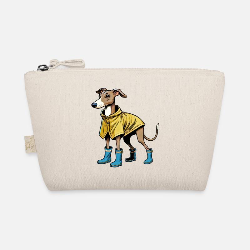 Whippet im Regenmantel - Bio-Täschchen - Natur