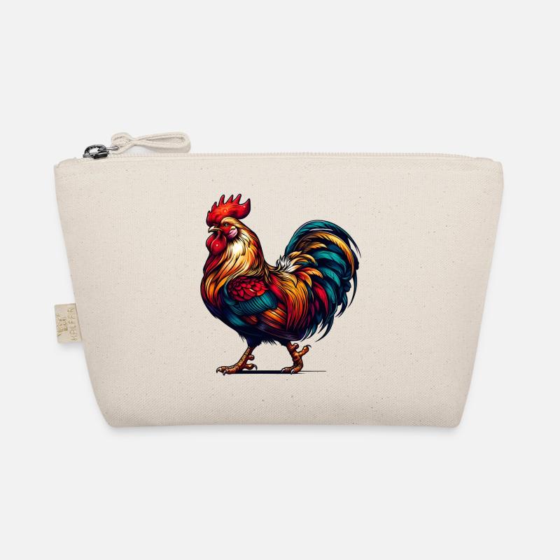 magnificent rooster in bright colors Organic Pouch