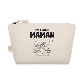 t aime maman cadeau maman 3 garçons fête des mères - Trousse biologique - nature - Devant