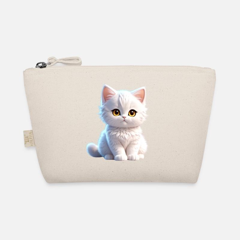 Cute white kitty Organic Pouch