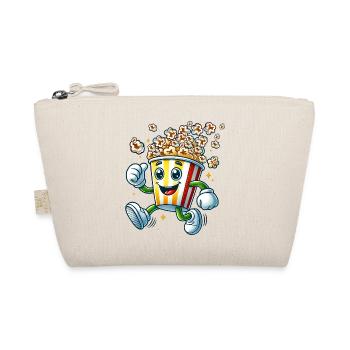cheerful cartoon popcorn motif for fun in the cinema - Organic Pouch - nature - Front