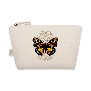 Schöner Schmetterling auf dem Ornamentmuster - Bio-Täschchen - Natur - Vorne