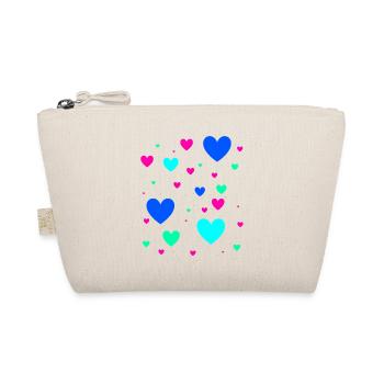 Hearts, Colorful, Blue, Pink, Pink, Heart - Organic Pouch - nature - Front