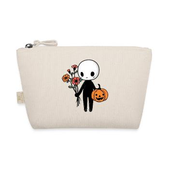 Cute Halloween Minimalistic Flowers and Pumpkin - Organic Pouch - nature - Front
