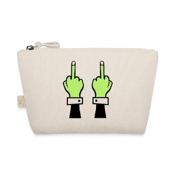 zombie hand mittelfinger 2 - Bio-Täschchen - Natur - Vorne
