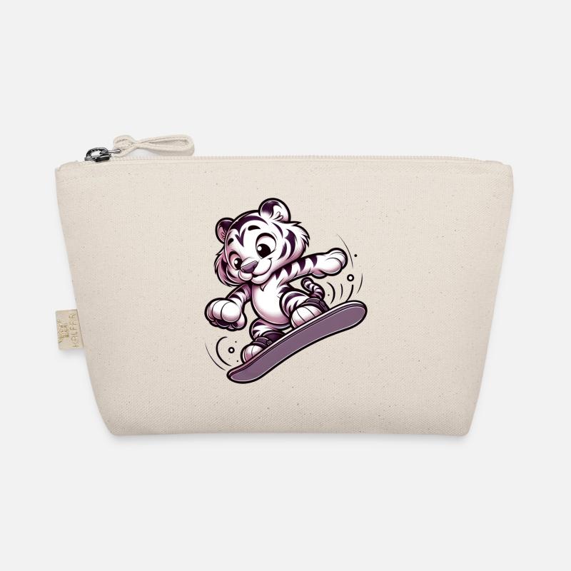 Tigre snowboarder mignon Trousse biologique