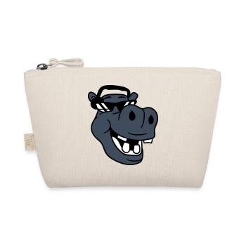 hippopotame rieur comique visage fête musique de club - Trousse biologique - nature - Devant