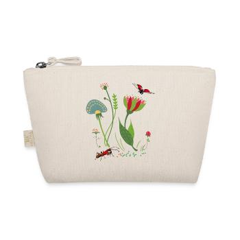 Blume mit Insekten - Bio-Täschchen - Natur - Vorne