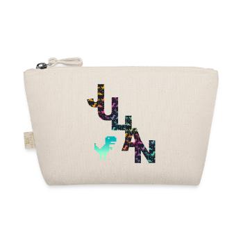 JULIAN - Beautiful boy name with dinosaur - Organic Pouch - nature - Front