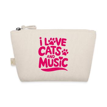 Ich liebe Katzen und Musik - Bio-Täschchen - Natur - Vorne