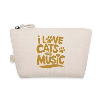 Ich liebe Katzen und Musik - Bio-Täschchen - Natur - Vorne