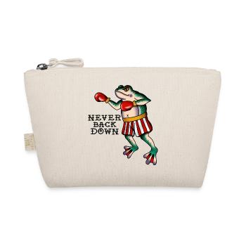 Frog Fighter Never Back Down Classic Tattoo Style - Organic Pouch - nature - Front