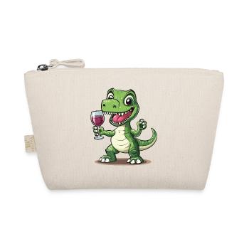 Dino Wine Vino Dinosaur T-Rex Red Wine Funny - Organic Pouch - nature - Front
