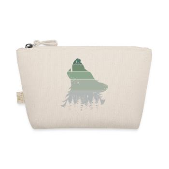 Wolf Wald retro Baum vintage Jaulen Hund Symbol - Bio-Täschchen - Natur - Vorne