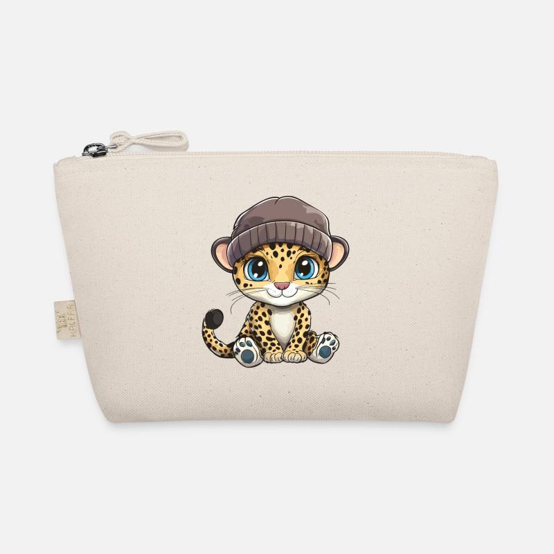 Leopard Süß Niedlich Baby Kinder Tier Cartoon - Bio-Täschchen - Natur