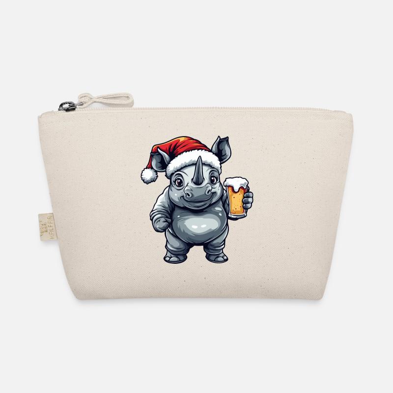Nashorn Weihnachten Bier Bio-Täschchen