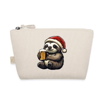 Faultier Weihnachten Bier - Bio-Täschchen - Natur - Vorne