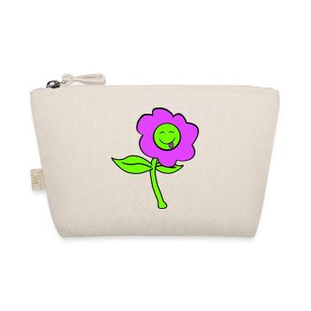 Lila Blume Frühling Sommer Natur Lustiges Gesicht - Bio-Täschchen - Natur - Vorne