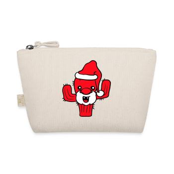 Cactus Santa Claus Face Christmas Cacti - Organic Pouch - nature - Front