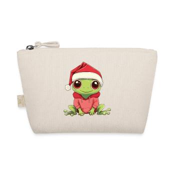 Frosch Weihnachten Süß Niedlich Xmas Weihnachtlich - Bio-Täschchen - Natur - Vorne