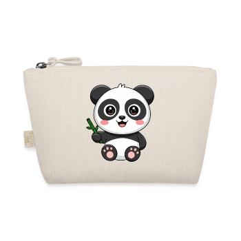 Süßer Baby Panda mit Bambus - Bio-Täschchen - Natur - Vorne