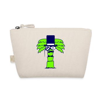 Palm Tree Sir Gentleman Mr. Monocle Top Hat Cool - Organic Pouch - nature - Front
