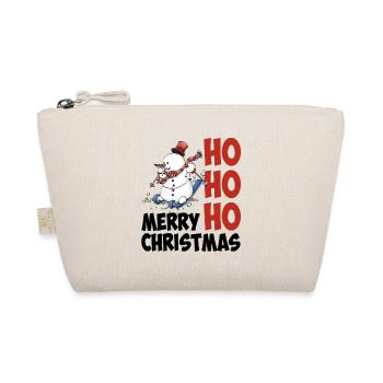 « HoHoHo Joyeux Noël » le bonhomme de neige skieur - Trousse biologique - nature - Devant