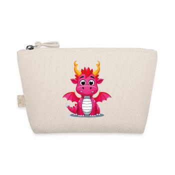 Cute cartoon dragon with golden horns - Organic Pouch - nature - Front
