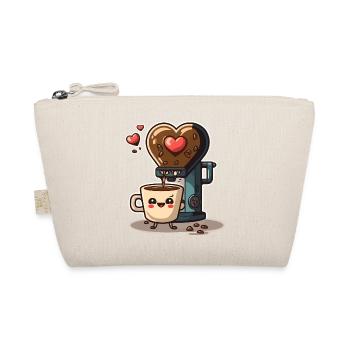 Coffee Love: A Whimsical Cartoon Design - Organic Pouch - nature - Front