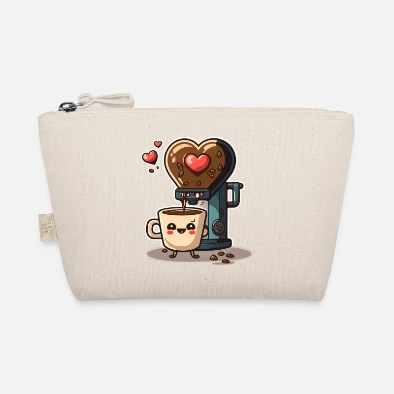 Coffee Love: A Whimsical Cartoon Design Organic Pouch