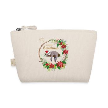 Sloth wishes Merry Christmas - Organic Pouch - nature - Front