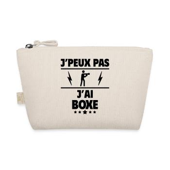 J'peux pas j'ai boxe, boxeur, boxeuse, cadeau noël - Trousse biologique - nature - Devant