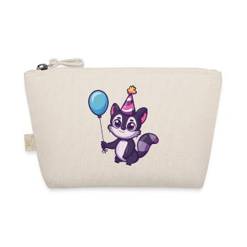 Skunk Birthday Comic Cute - Organic Pouch - nature - Front