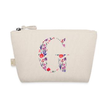 Personalized floral letter g - gift idea - Organic Pouch - nature - Front
