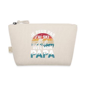 Je peux pas j'ai ski avec mon papa - Trousse biologique - nature - Devant
