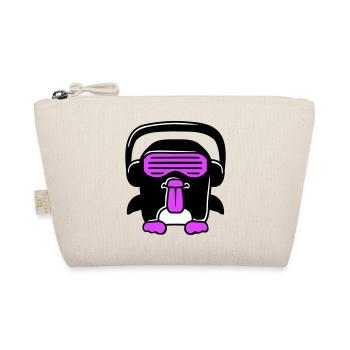 Party DJ Penguin Headphones Sunglasses Naughty Cool - Organic Pouch - nature - Front