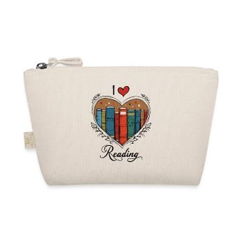 I Love Reading Bookworm Heart - Organic Pouch - nature - Front