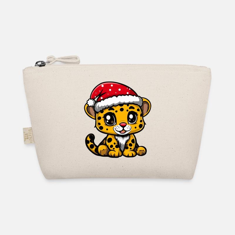 Leopard Weihnachten Bio-Täschchen