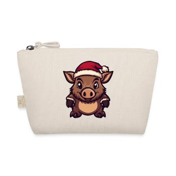 Pig Christmas Wild Boar - Organic Pouch - nature - Front