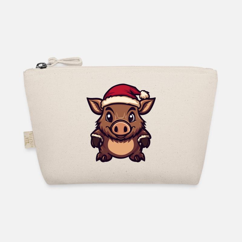Schwein Weihnachten Wildschwein Bio-Täschchen