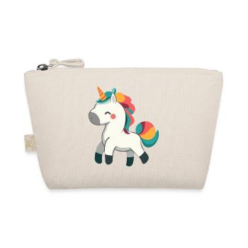 Niedliches stolzes Einhorn-Design - skurrile Cartoon-Kunst - Bio-Täschchen - Natur - Vorne